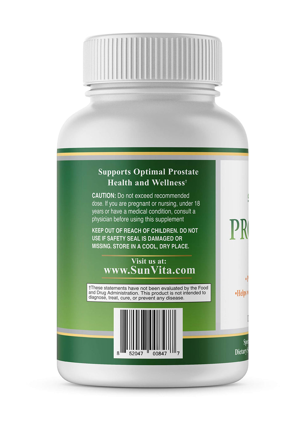 SunVita Health Prostate Formula ingredients close-up suggesting natural support for prostate well-being.