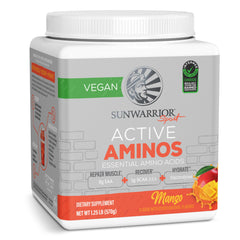 Sunwarrior Active Aminos mango bottle for on-the-go recovery