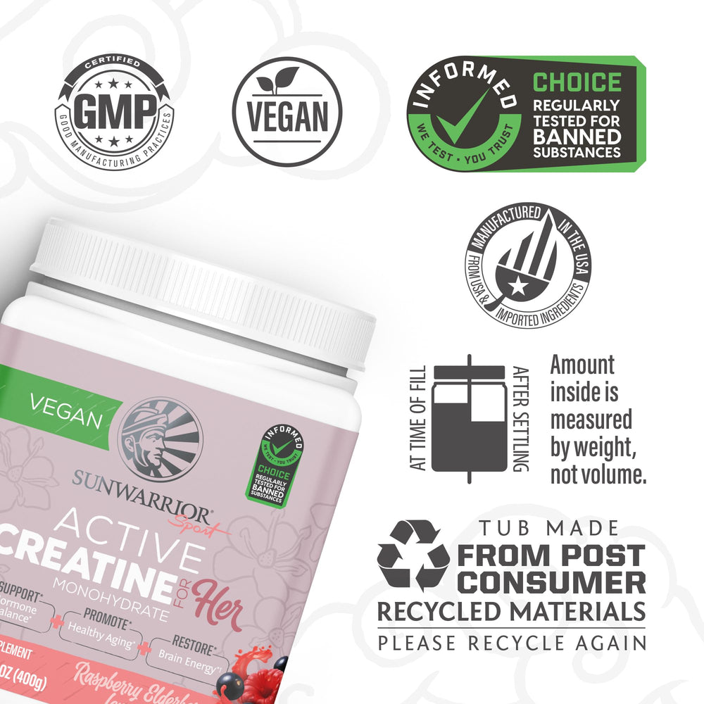 Sunwarrior Creatine for Women mixed glass shows refreshing post-workout hydration.