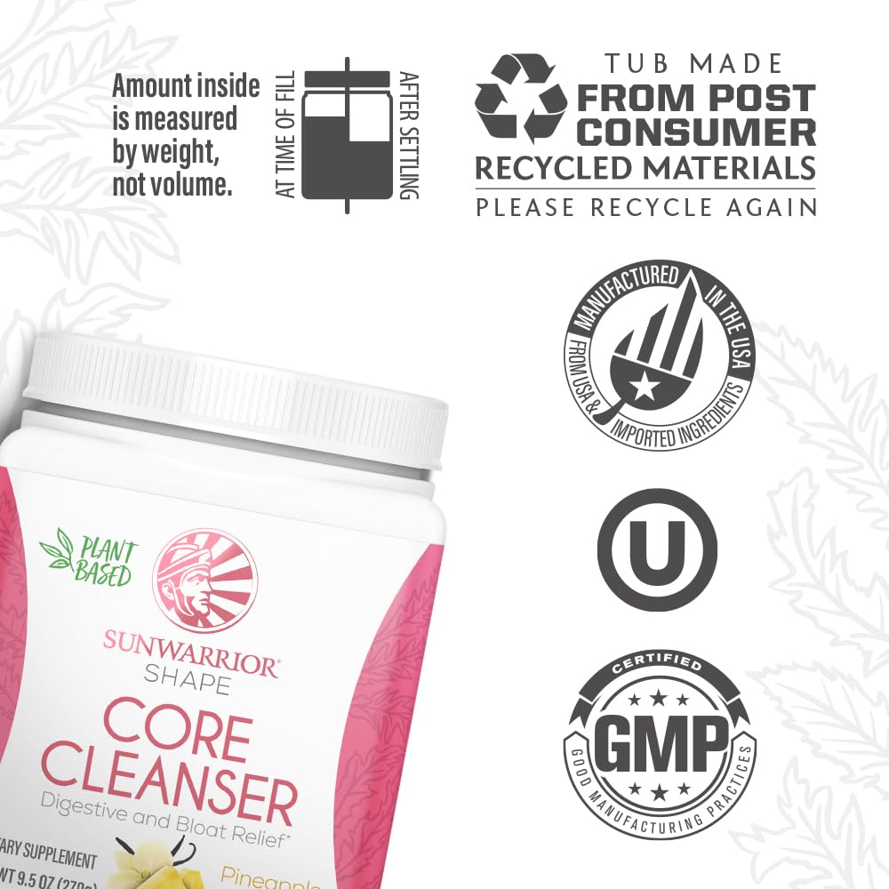 Sunwarrior dietary fiber drink glass with Pineapple Vanilla flavor for easy hydration.