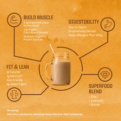 Sunwarrior vanilla smoothie glass highlighting creamy texture and flavor