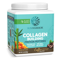 Sunwarrior vegan collagen powder coffee bottle—premium flavor and clean ingredients for daily use
