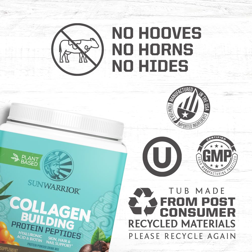 Sunwarrior vegan collagen powder creamy texture—blend into hot or cold drinks smoothly