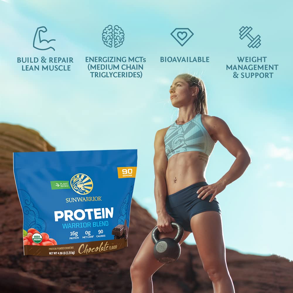 Sunwarrior vegan protein powder chocolate mixer demonstrates creamy texture without dairy.