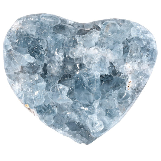 SUNYIK blue celestite cluster heart enhances calm desk decor and meditation focus.