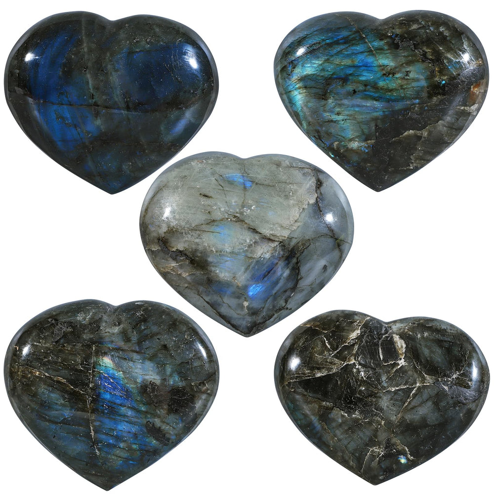 SUNYIK labradorite heart pocket stone ideal for carrying calm energy.