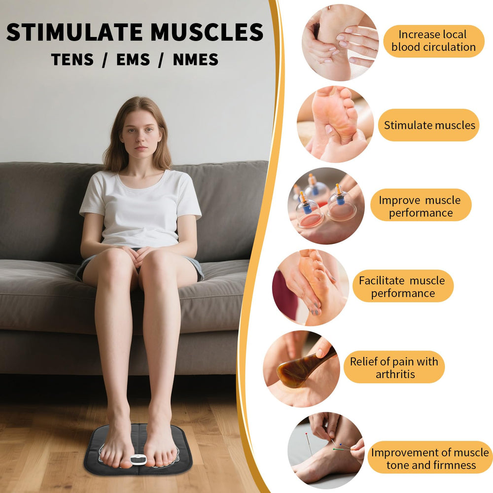 Person relaxing at home using SUOIDOD massager on shoulders and back