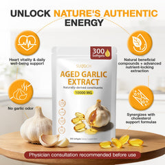 Softgels poured from SUOOCH bottle for easy daily dosage.