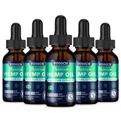 SUOOCH hemp oil drops package front view for daily wellness and potency.