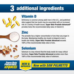 SUPER BETA PROSTATE Advanced ingredient panel highlights beta-sitosterol.