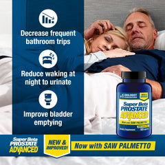 SUPER BETA PROSTATE Advanced label detail emphasizes key ingredients for prostate health.