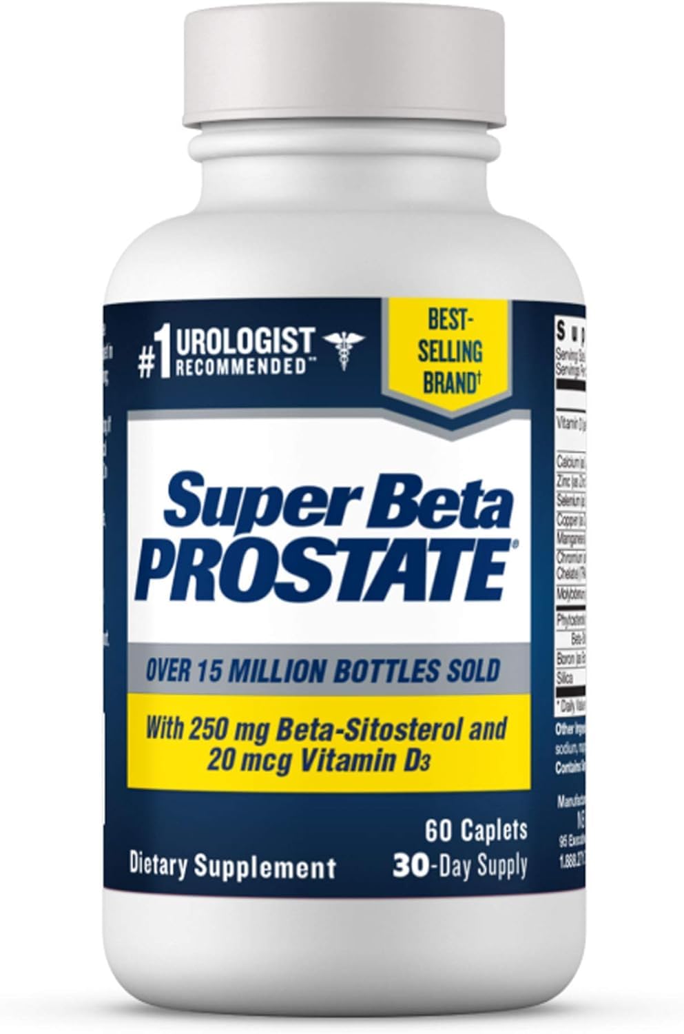Super Beta Prostate bottle front shows daily prostate support label