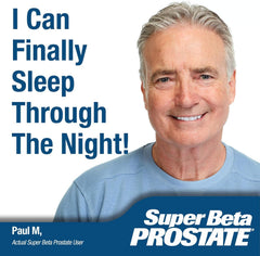Teal packaging of SUPER BETA PROSTATE with supplement details.