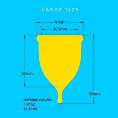 Super Jennie menstrual cup large capacity ideal for heavy flow and leak protection
