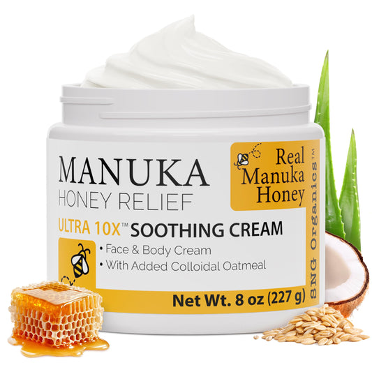 Super Natural Goods Manuka Honey Cream bottle front showing hydration-friendly formula