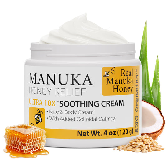 Super Natural Goods Manuka Honey Cream bottle for hydrating skin
