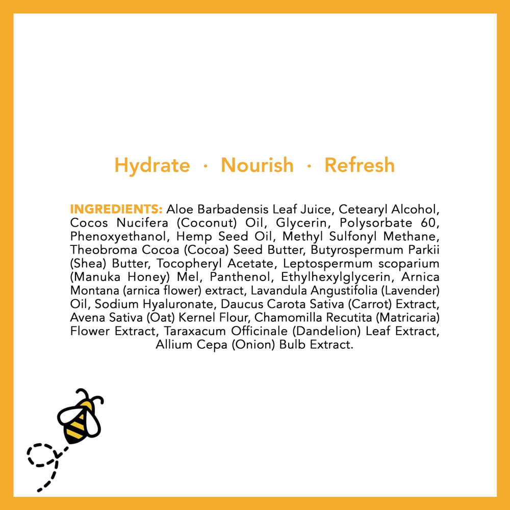 Super Natural Goods Manuka Honey Cream packaging on shelf communicates simple, clean beauty for the whole family