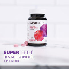 Child enjoys a SUPER TEETH chewable after brushing.