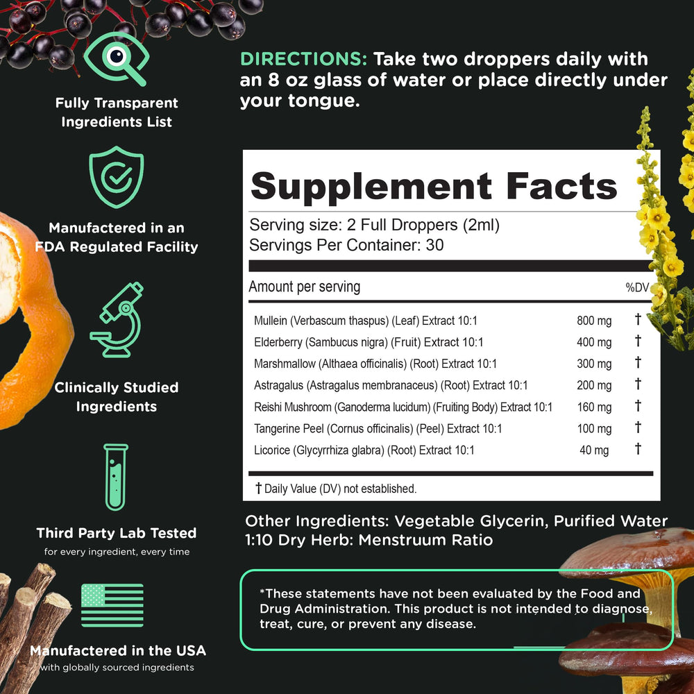SuperBonsai Super Lungs daily tincture ready for convenient use.