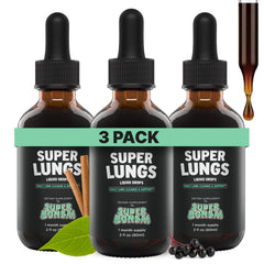 SuperBonsai Super Lungs bottle shows the herbal tincture for daily respiratory support.