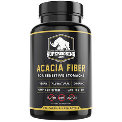SuperDosing Acacia Senegal fiber capsules pack for convenient on-the-go digestion support