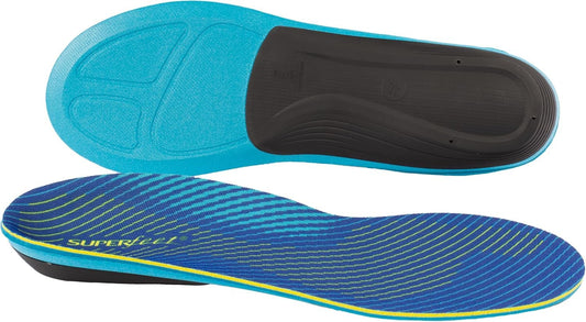 Superfeet Run Support insoles with heel cup offer stable impact absorption during runs