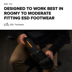 Moisturewick top cover on Superfeet Work ESD insoles keeps feet dry