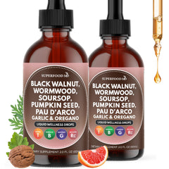 Superfood MD wormwood black walnut cleanse bottle for daily digestive wellness.