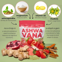Ashwavana Zen Relax powder scoop ready for daily use