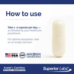 Superior Labs Acetyl L-Carnitine 500mg purity seal signaling quality standards