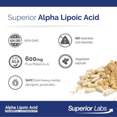 Superior Labs Alpha Lipoic Acid 600 mg bottle on desk conveys daily wellness integration