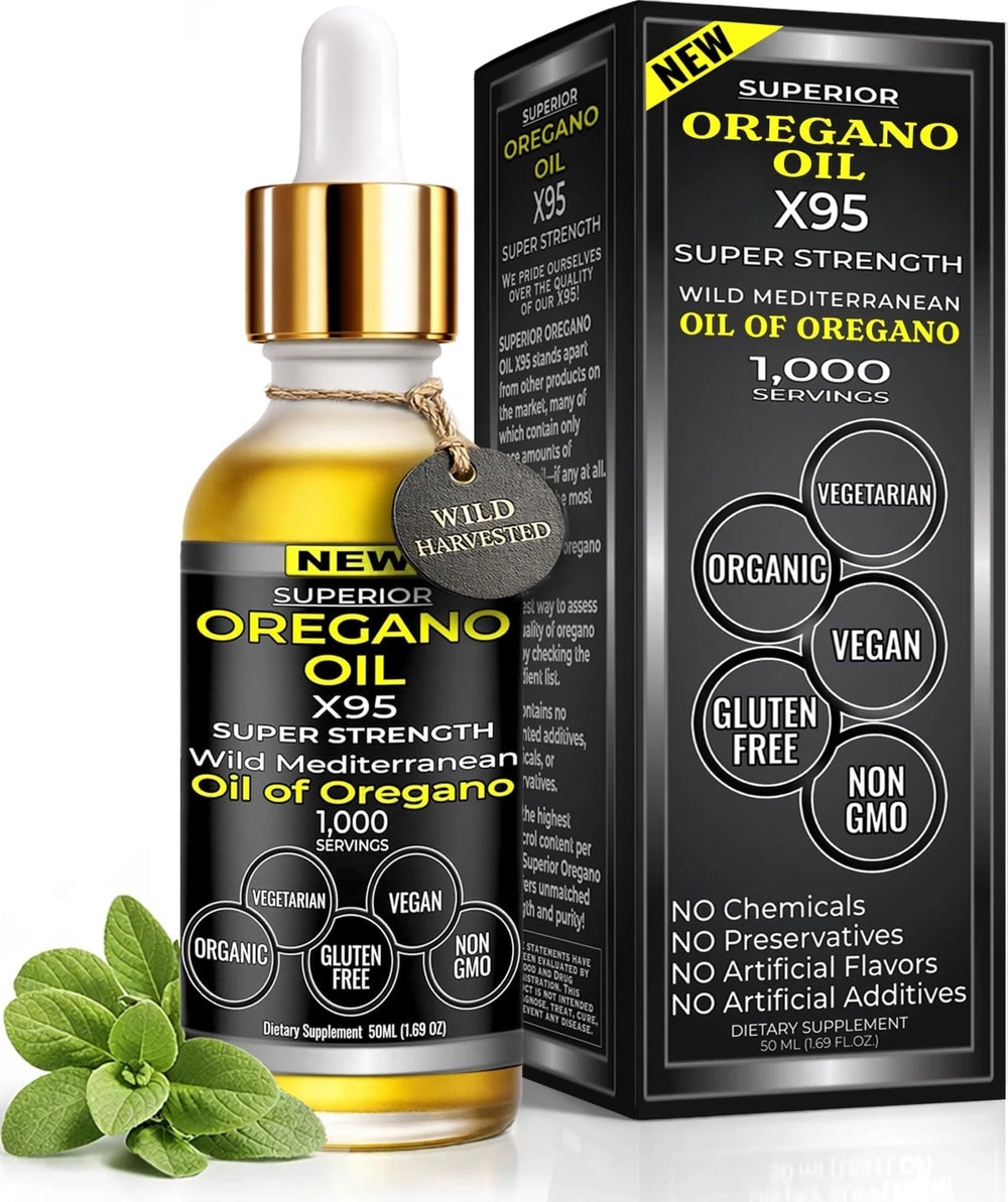 Superior Oregano Oil Drops bottle shows potent oil for versatile use.