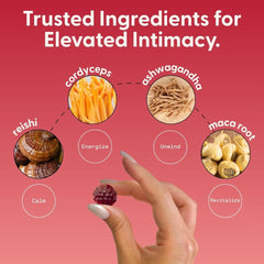 Ingredient label on SuperMush packaging featuring Cordyceps and Reishi.