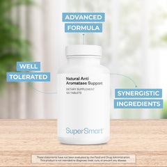 Supersmart advanced formula tablets close-up highlighting DIM and genistein