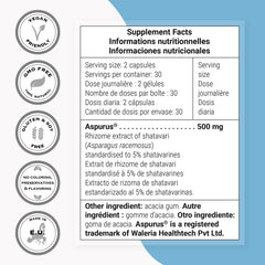 Supersmart Shatavari extract ingredient emphasizes concentrated herbal potency.