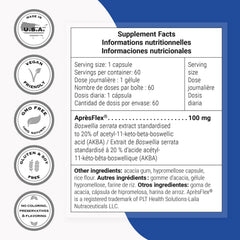 Non-GMO and gluten-free seals on Supersmart Boswellia packaging