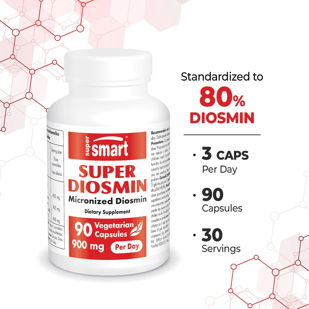 Supersmart Diosmin gluten-free badge on packaging.