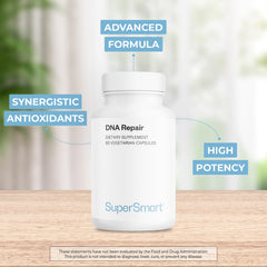 Supersmart DNA Repair vegetarian capsules offer plant-based convenience for easy swallowing.