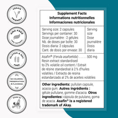 Supersmart Ferula Asafoetida resin extract capsules for vegan convenience.