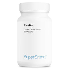Supersmart Fisetin 60-tablet bottle shows 98% purity and high quality.