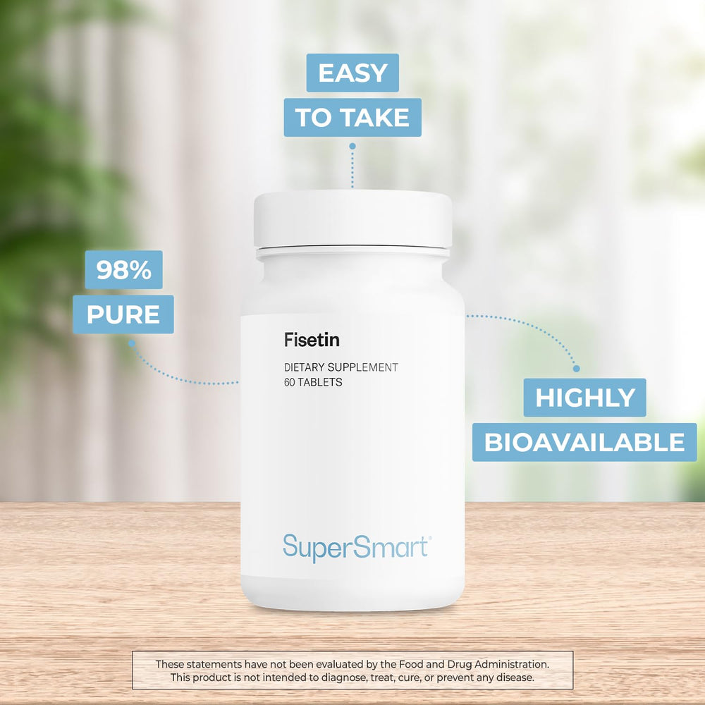 Supersmart Fisetin tablets ready for easy daily dosing.
