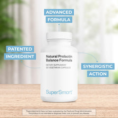 Supersmart Prolactin Balance capsules closeup, vegetarian capsules for easy dosing.