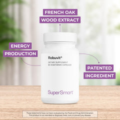 Supersmart Robuvit label close-up shows non-GMO and gluten-free details