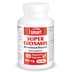 Supersmart Super Diosmin 900mg bottle front view with high-strength flavonoids.