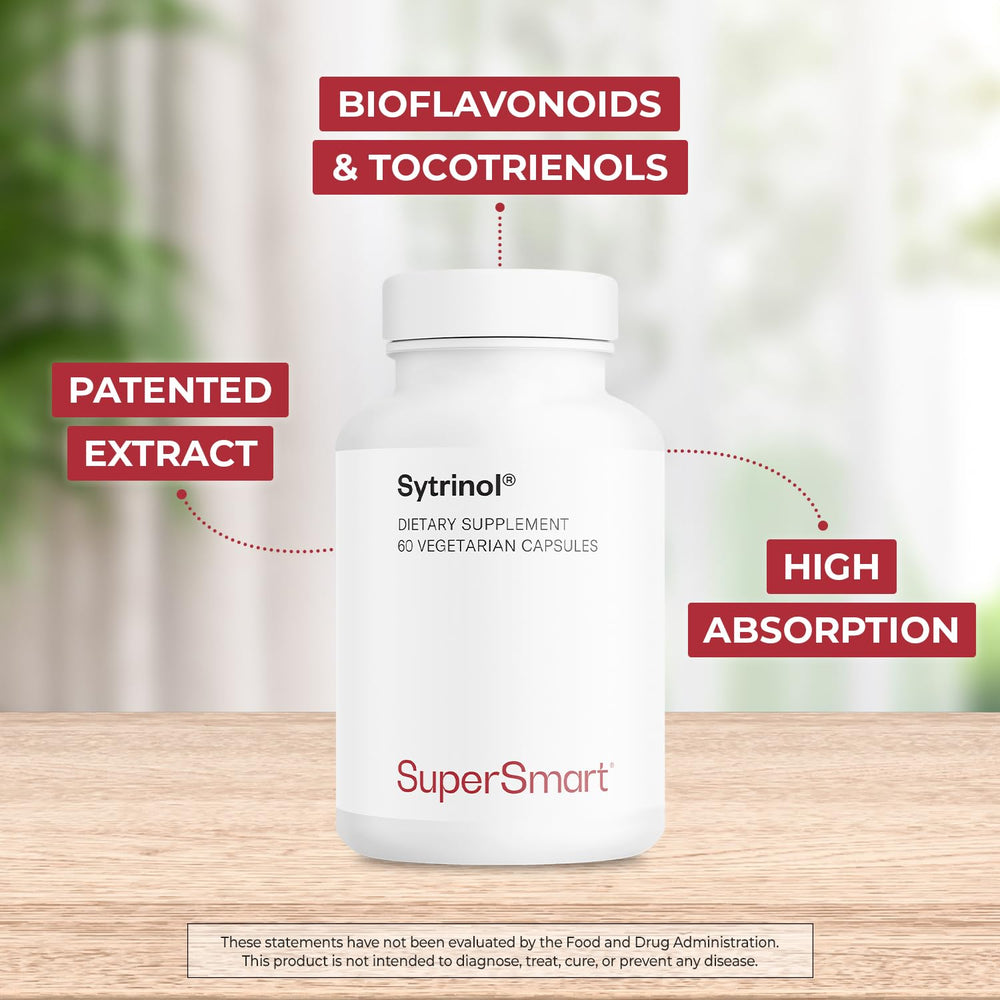 Supersmart Sytrinol ingredients label highlights citrus flavonoids and tocotrienols.