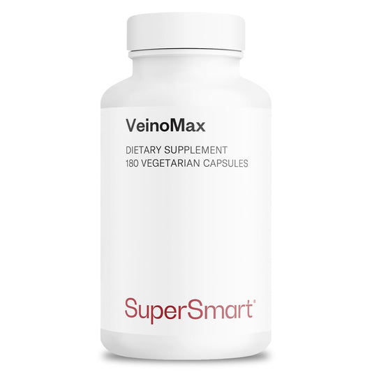 Supersmart VeinoMax bottle front showing vegan capsules for circulatory support.