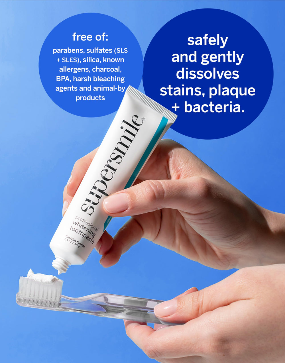 Supersmile Clear New Generation toothbrush bristles designed for gentle cleaning