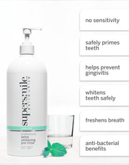 Supersmile pre-rinse mint foam ready for daily use.