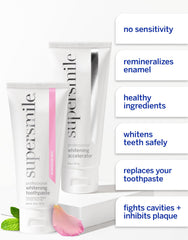 Supersmile Rosewater Mint two-step system laid out for use
