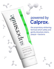 Supersmile Wild Mint toothpaste tube highlighting fluoride for enamel protection